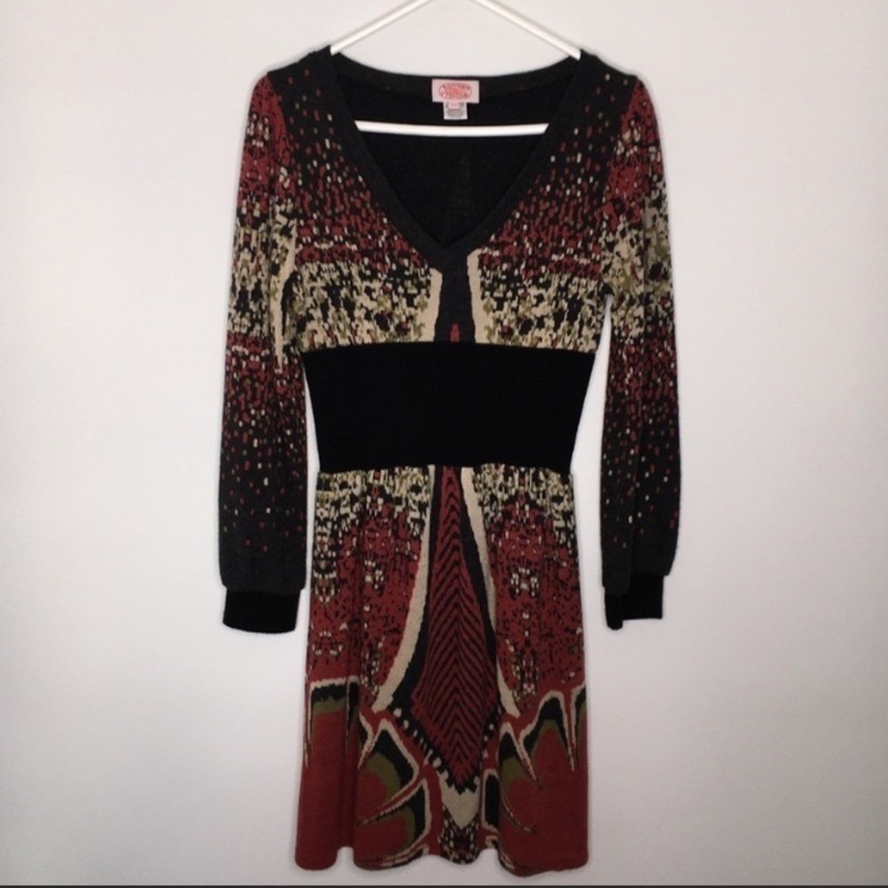 AOYAMA ITCHOME Size Small Acrylic and Wool Long Sleeve Dress